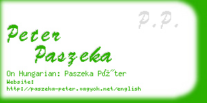 peter paszeka business card